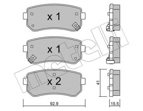 22-0725-0 METELLI Комплект тормозных колодок, дисковый тормоз