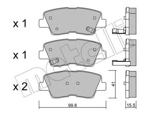 22-0886-0 METELLI Комплект тормозных колодок, дисковый тормоз