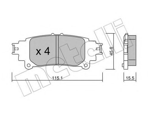 22-0977-0 METELLI Комплект тормозных колодок, дисковый тормоз