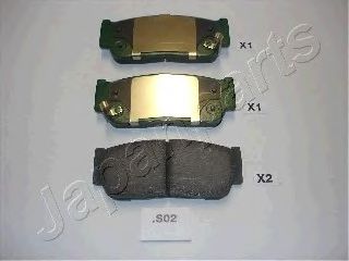 PP-S02AF JAPANPARTS Комплект тормозных колодок, дисковый тормоз