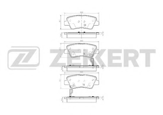 BS-1788 ZEKKERT Комплект тормозных колодок, дисковый тормоз