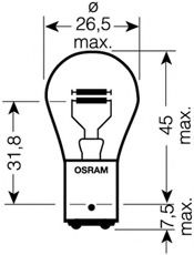 7528ULT-02B OSRAM Лампа накаливания, фонарь указателя поворота